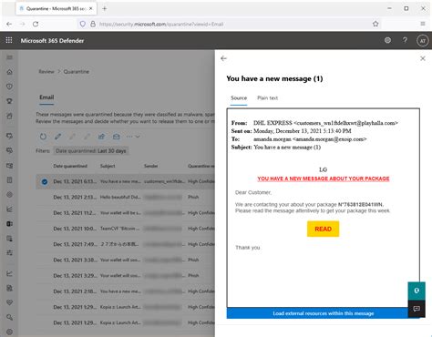 420 4.7.3 resubmitting quarantine message.|Check Office 365 quarantined emails .